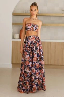 Hello Molly Creme Brulee Maxi Skirt Floral