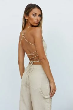 Pants LIONESS Miami Vice Linen Pant Wheat