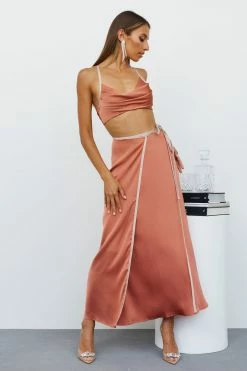 Hello Molly Skirts No More Waiting Maxi Skirt Bronze