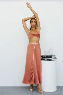 Hello Molly Skirts No More Waiting Maxi Skirt Bronze