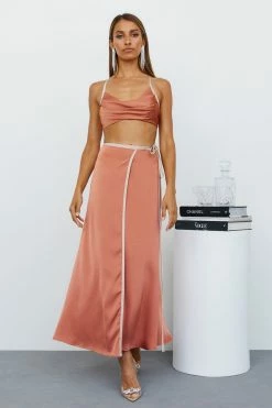 Hello Molly Skirts No More Waiting Maxi Skirt Bronze