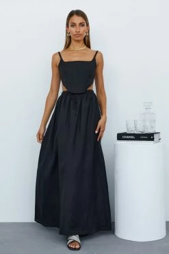 LIONESS Alexandria Maxi Skirt Black Skirts