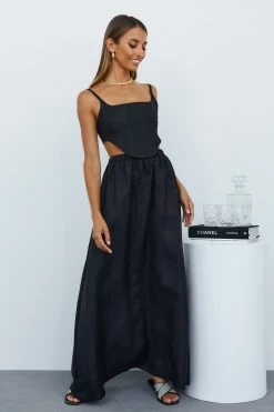 LIONESS Alexandria Maxi Skirt Black Skirts