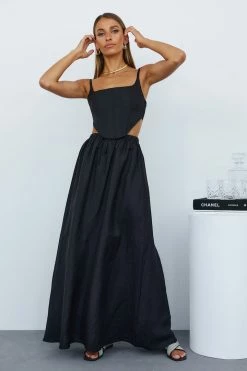 LIONESS Alexandria Maxi Skirt Black Skirts