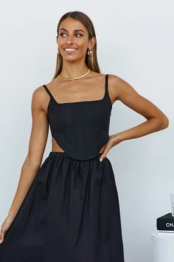 LIONESS Alexandria Maxi Skirt Black Skirts