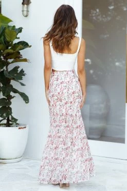 HELLO MOLLY Romance On The Horizon Maxi Skirt White