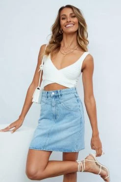 RIDERS BY LEE 80's Girlfriend Skirt Sky Stonewash Skirts