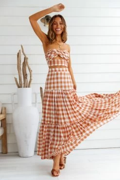 Sets & Co-ords RUNAWAY Ayla Crop Top Tan