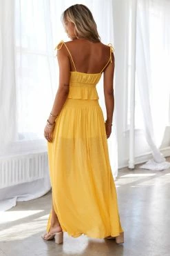 Skirts HELLO MOLLY Stay Fun Maxi Skirt Mustard