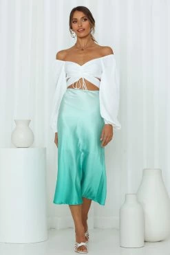 Hello Molly Melt It Out Midi Skirt Mint Skirts
