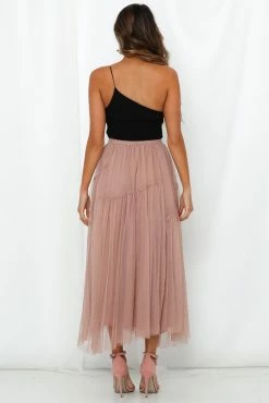 Hello Molly Another Fairytale Midi Skirt Dark Blush Skirts