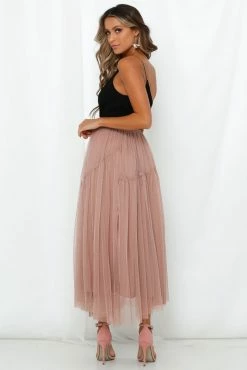 Hello Molly Another Fairytale Midi Skirt Dark Blush Skirts