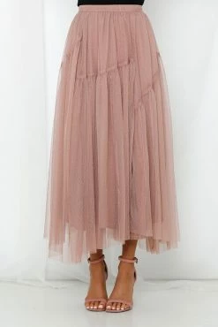 Hello Molly Another Fairytale Midi Skirt Dark Blush Skirts