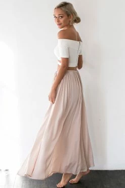 Hello Molly Against The Tides Maxi Skirt Nude Skirts