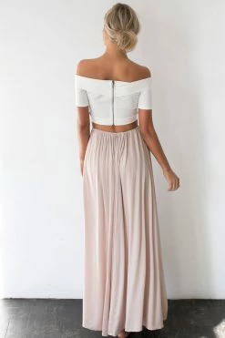 Hello Molly Against The Tides Maxi Skirt Nude Skirts